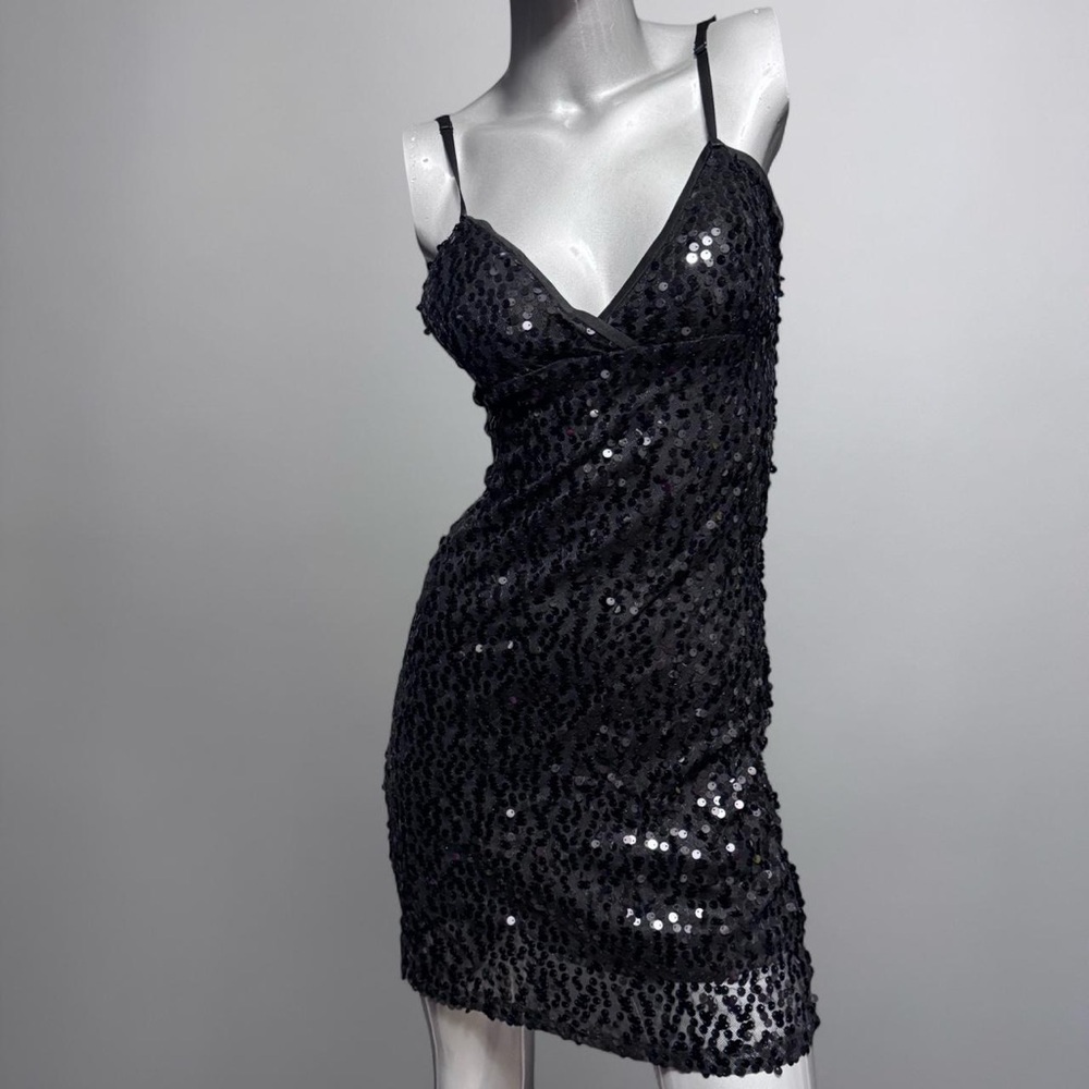 Y2K Vintage Black Sequin Dress